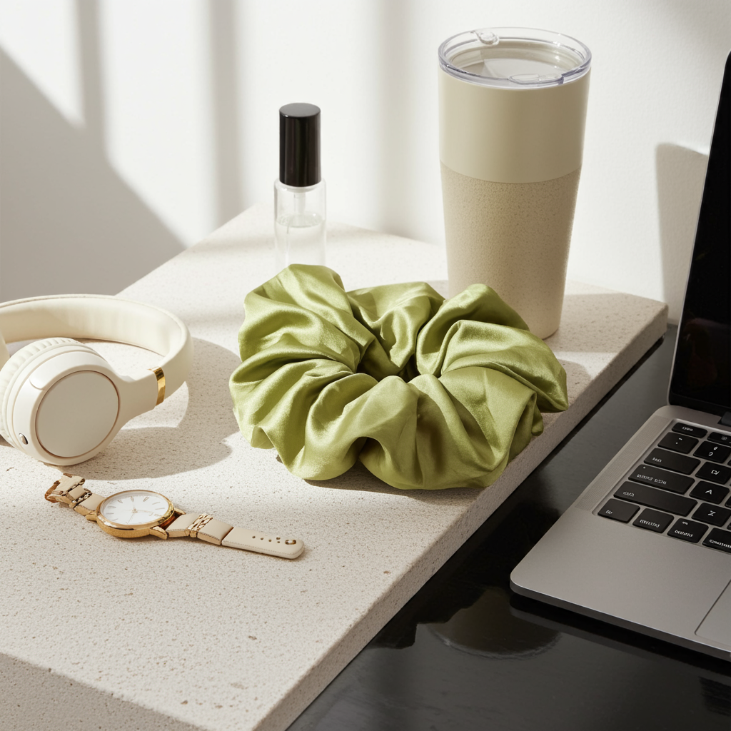 Olive Grove Satin XL Scrunchie