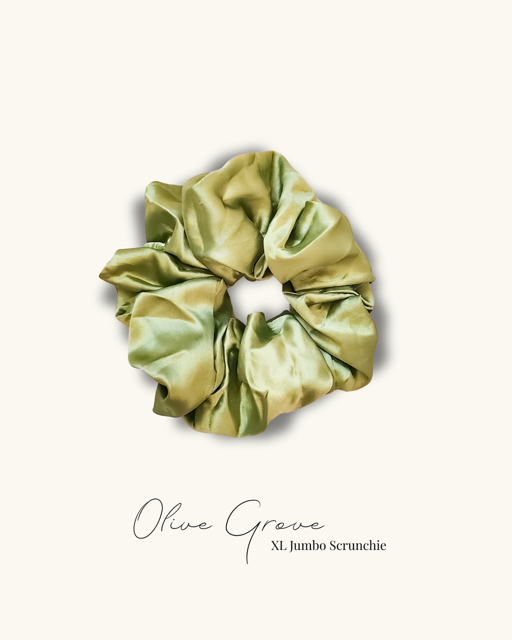 Chouchou XL en satin Olive Grove