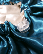 Caspian Teal / Champagne Reversible Satin Bonnet