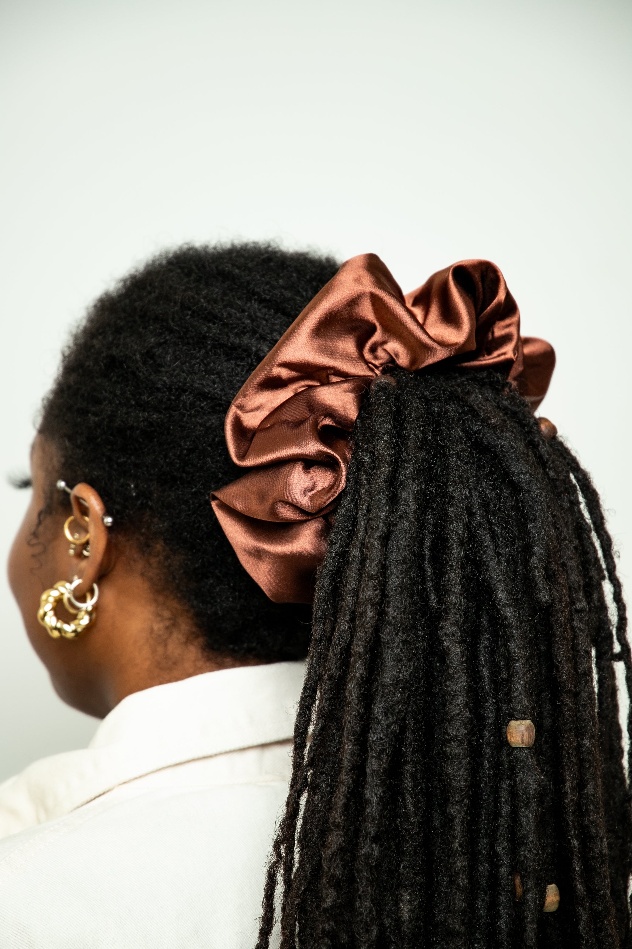 Chestnut Brown Satin XL Scrunchie