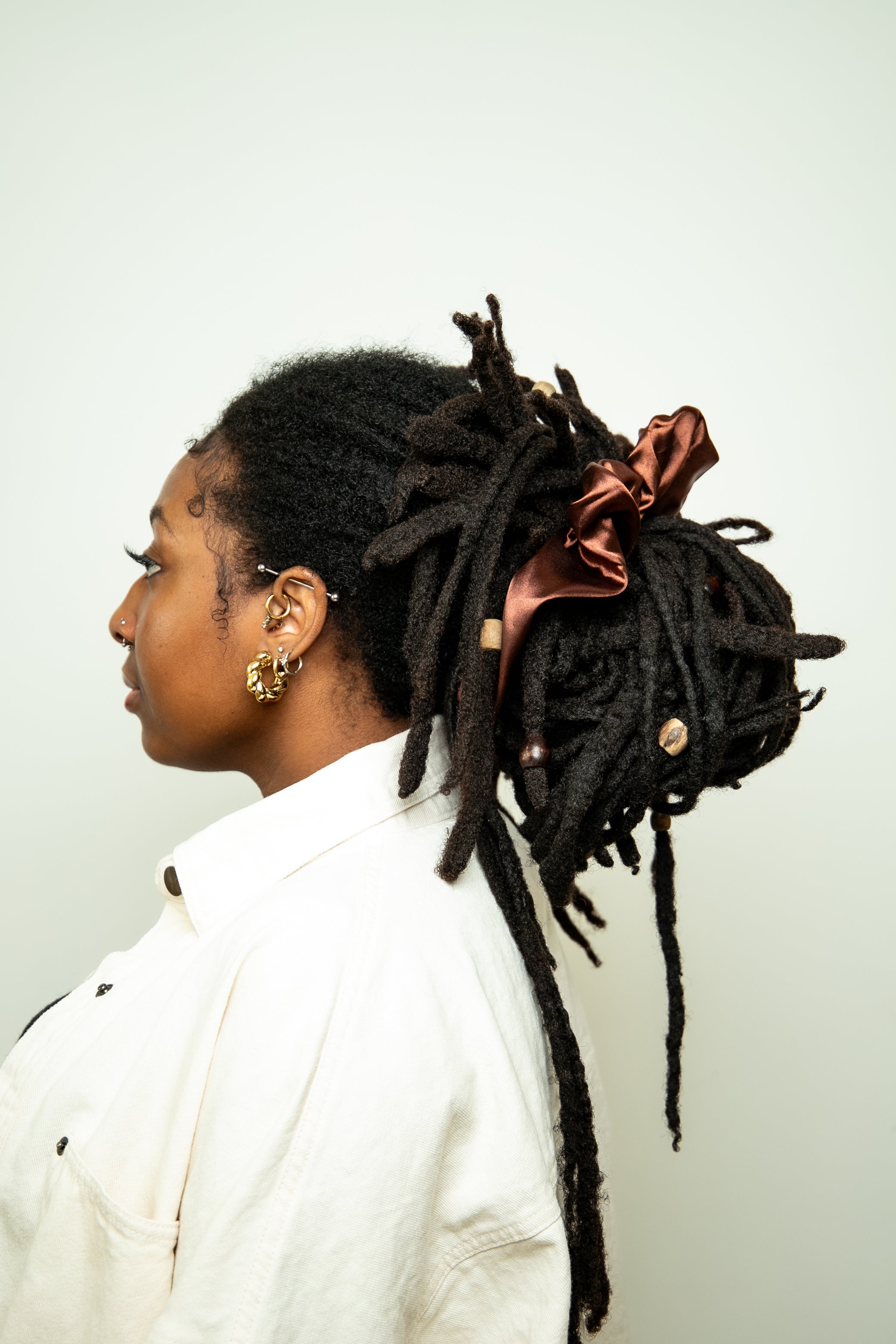 Chestnut Brown Satin XL Scrunchie