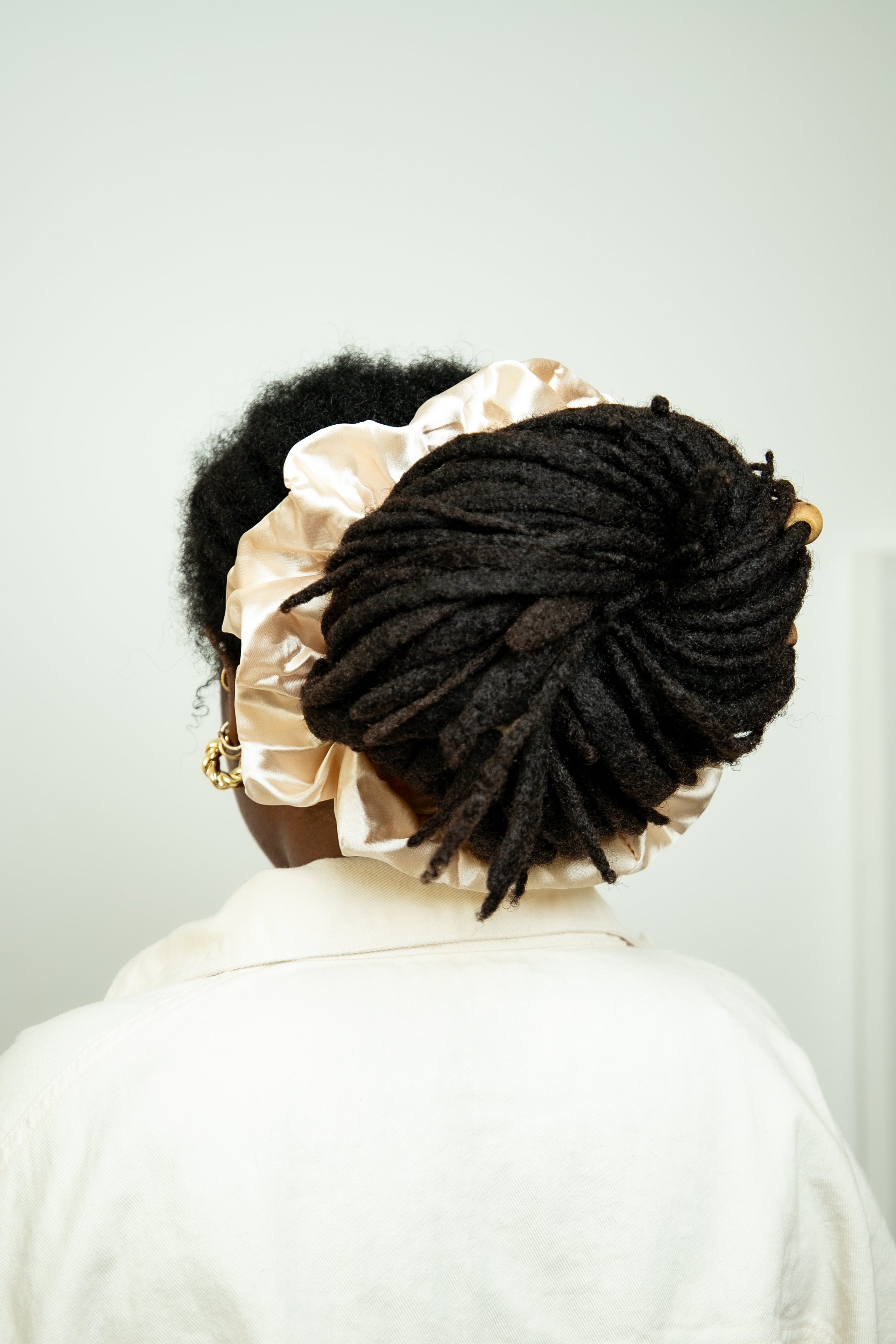 Oyster Pearl Satin XL Scrunchie