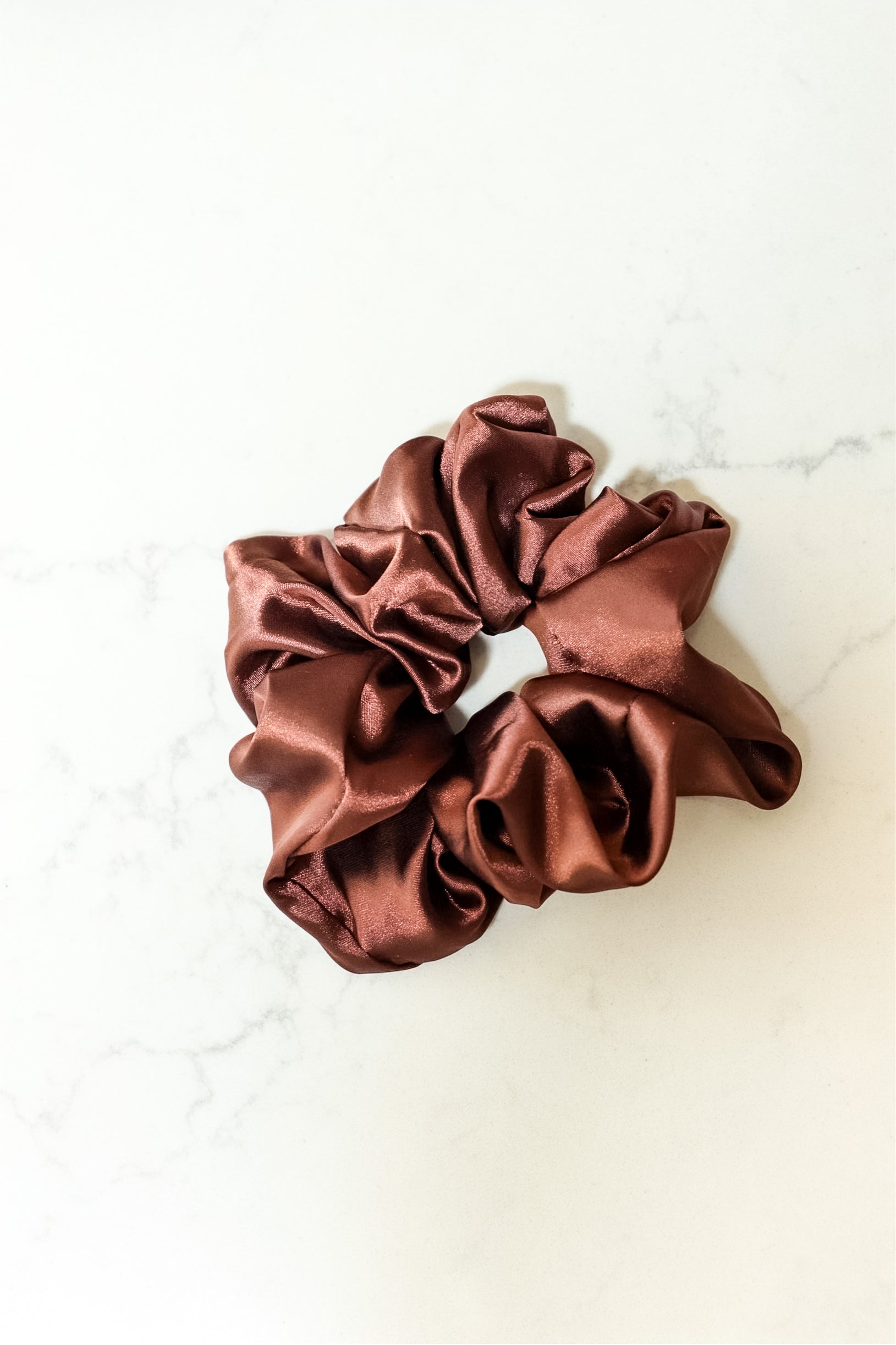 Chestnut Brown Satin XL Scrunchie