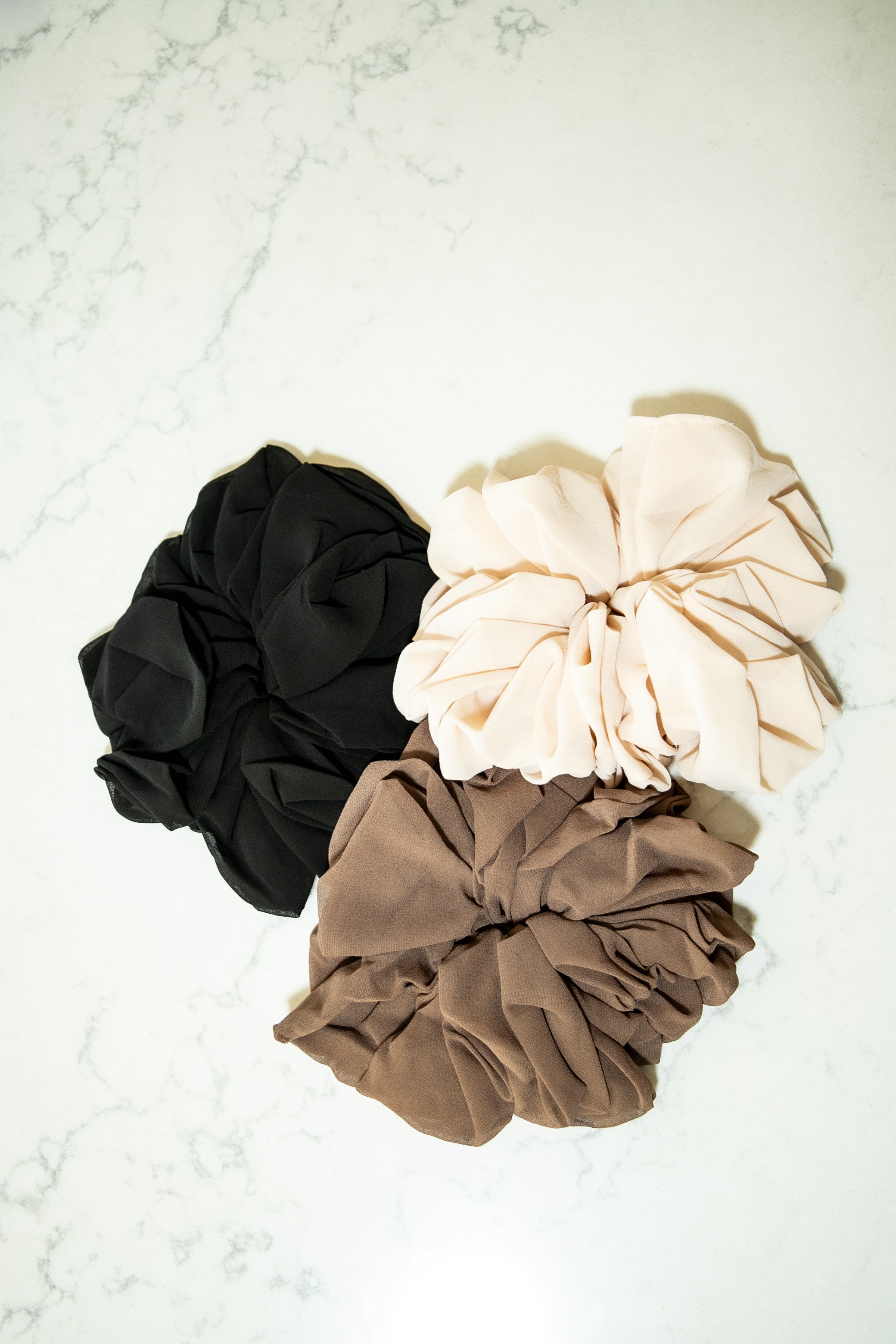 Onyx Black Cloud Chiffon XL Scrunchie