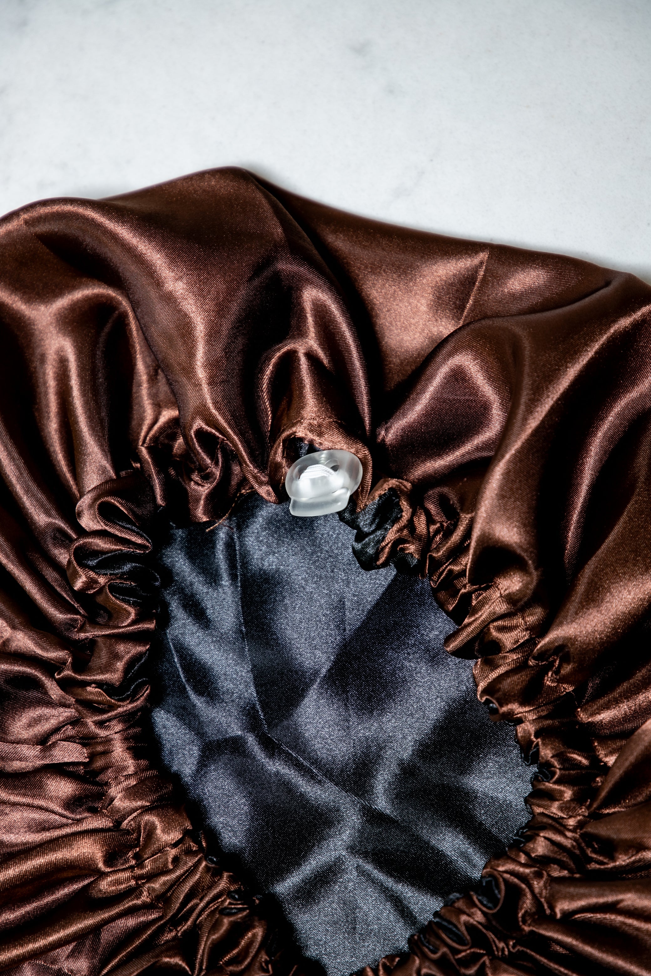 Chocolate/Black Reversible Satin Bonnet