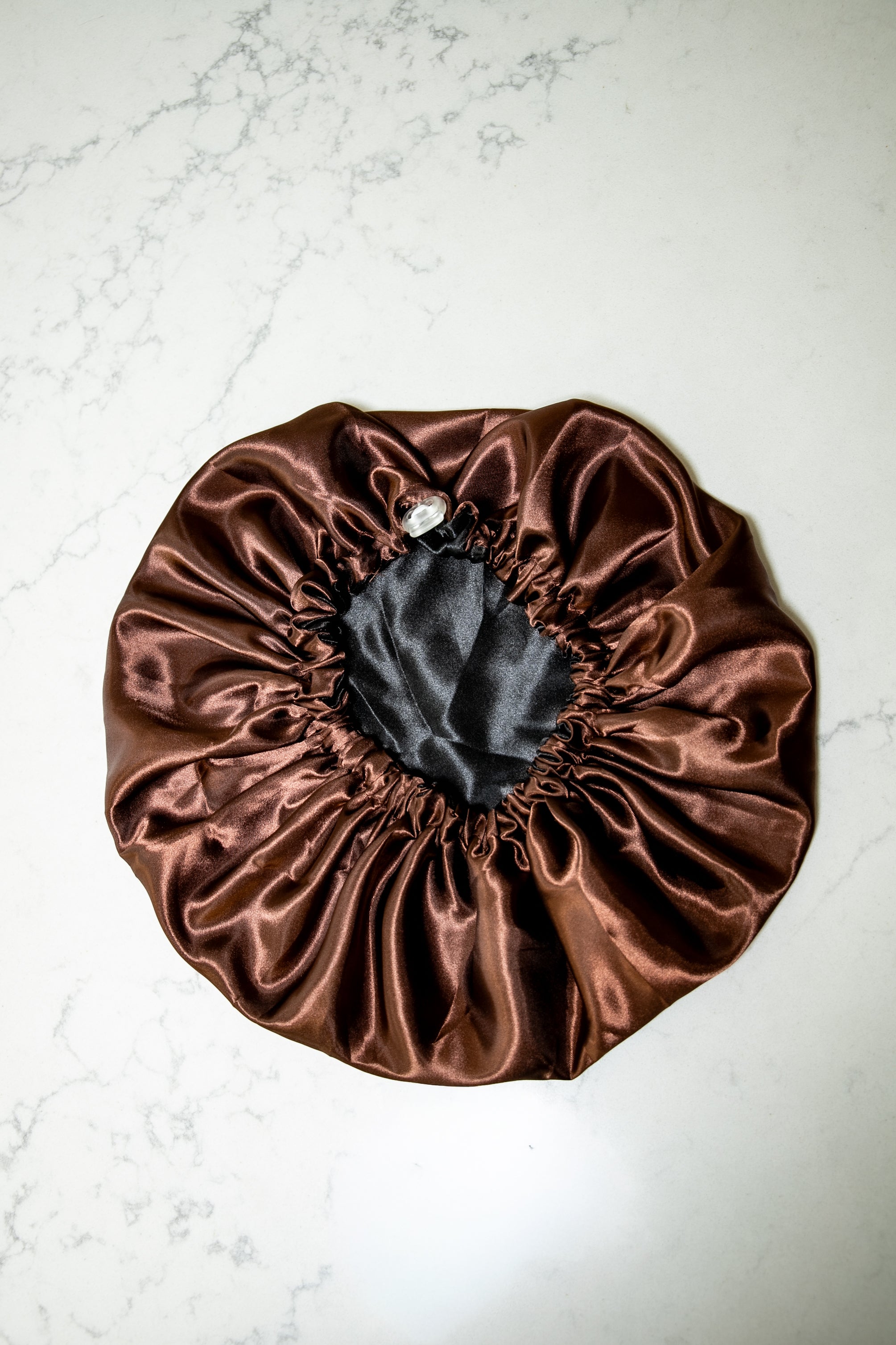 Chocolate/Black Reversible Satin Bonnet