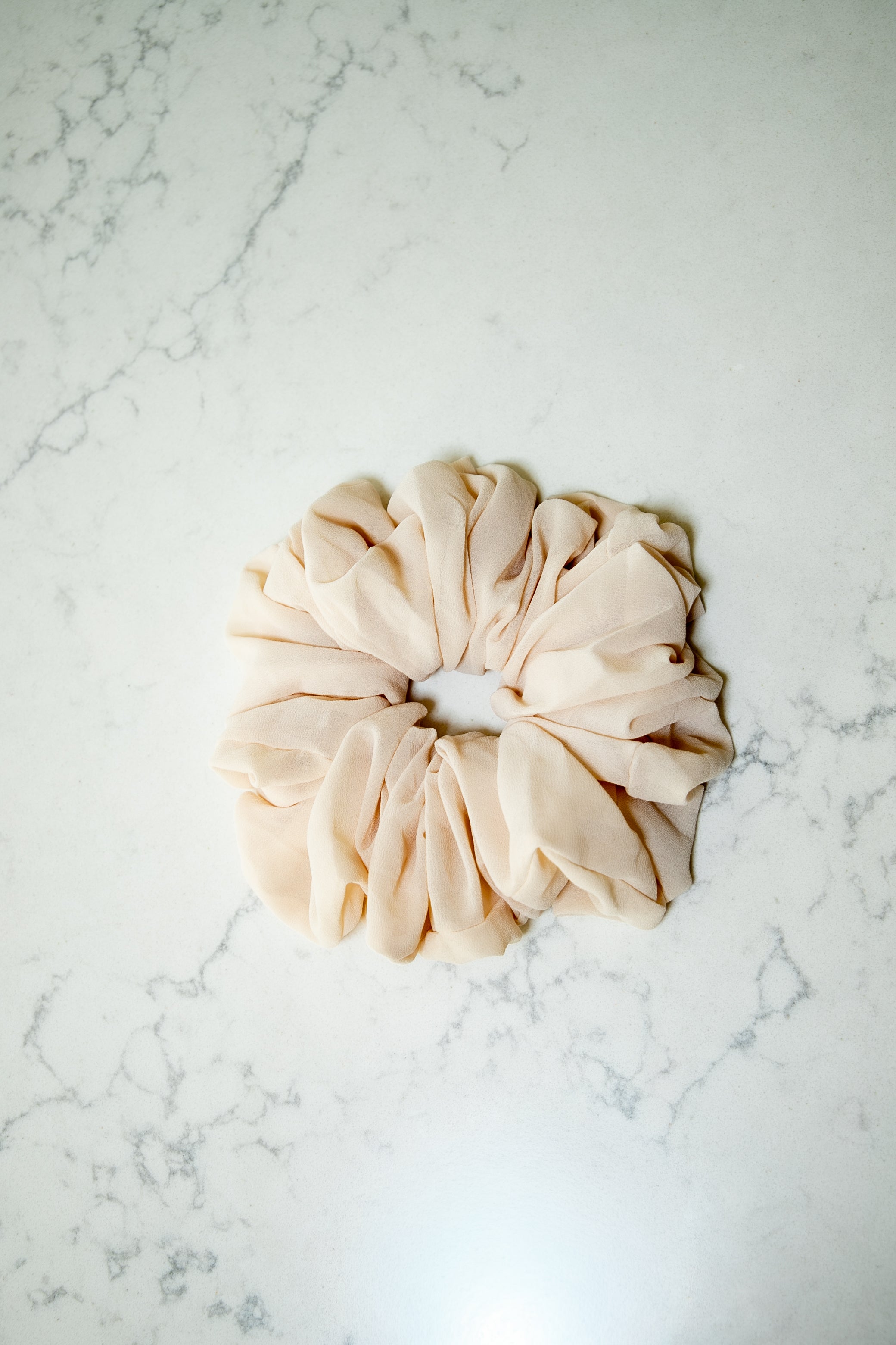 White Whiskey Taupe Cloud Chiffon XL Scrunchie