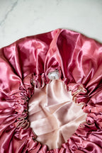 Blush Pink / Dusty Rose Reversible Satin Bonnet