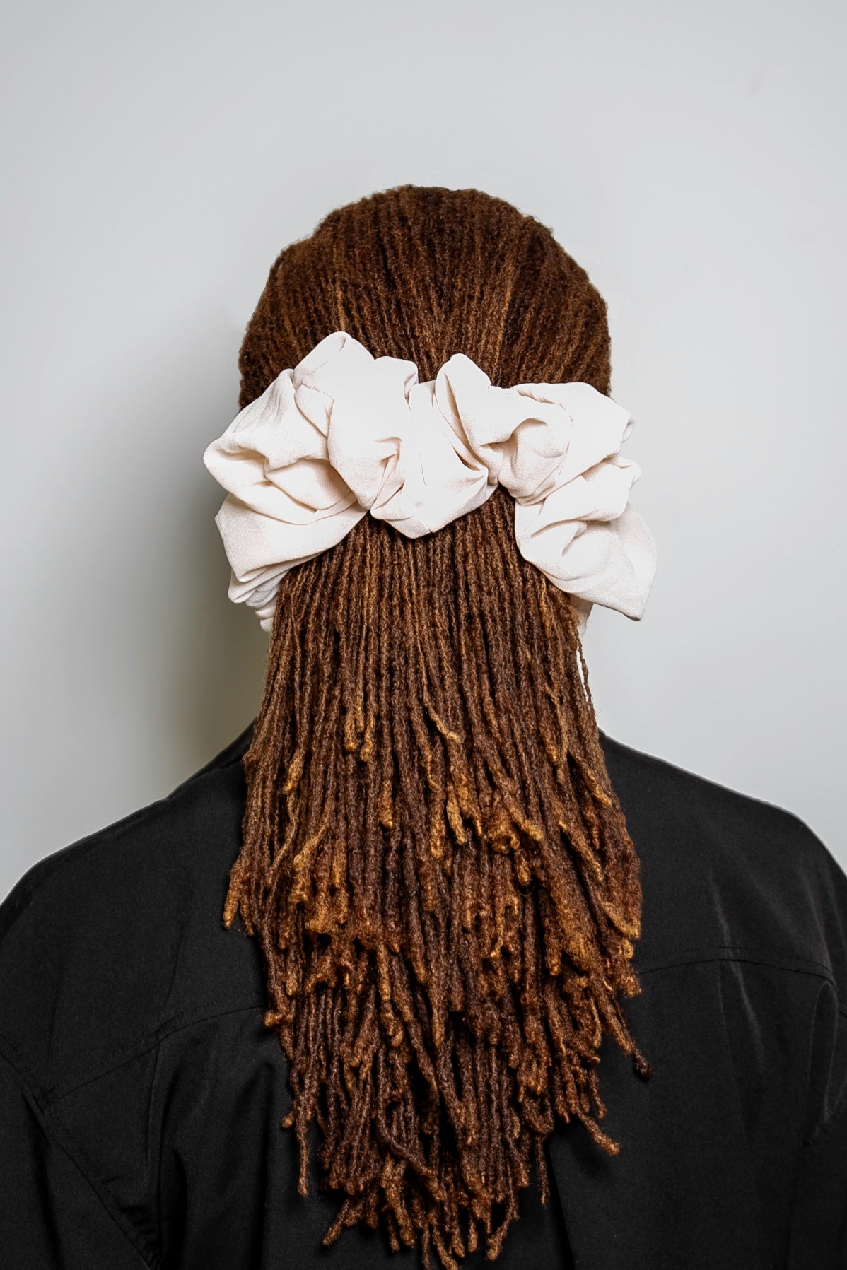 White Whiskey Taupe Cloud Chiffon XL Scrunchie