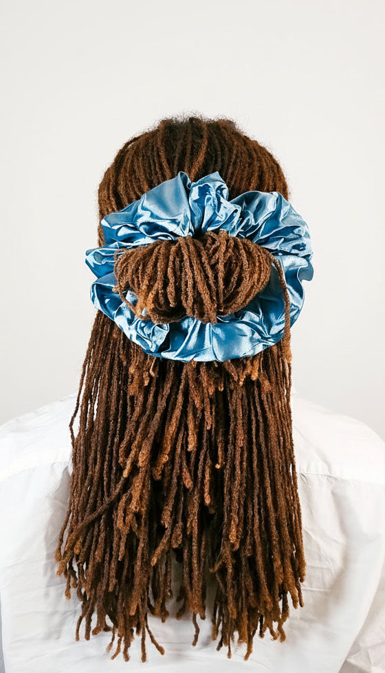 Chouchou XL en satin Lagoon Tide